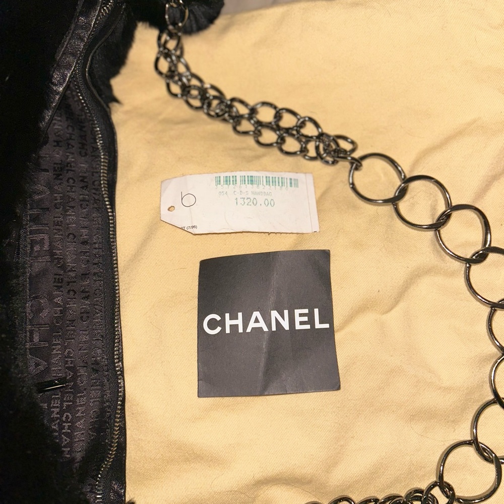 Chanel Faux Fur and Chain Shoulder Bag Vintage 2002-2003